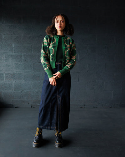 Carthen Neat Cotton Cardigan - Wicked