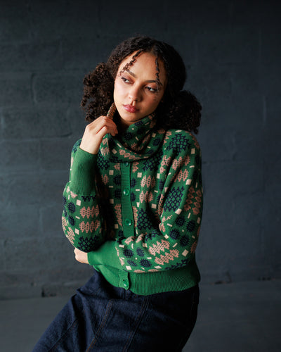 Carthen Neat Cotton Cardigan - Wicked