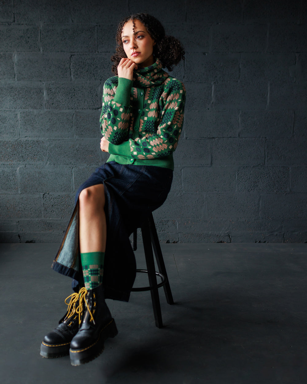 Carthen Neat Cotton Cardigan - Wicked