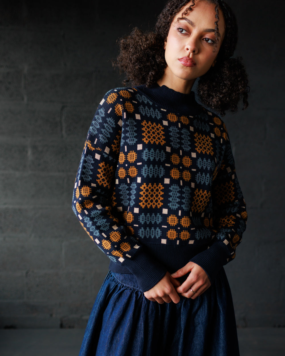 Carthen Neat Cotton Pullover - New Moon