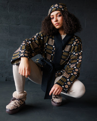 Carthen Merino Wrap Cardigan - Soot / Fields