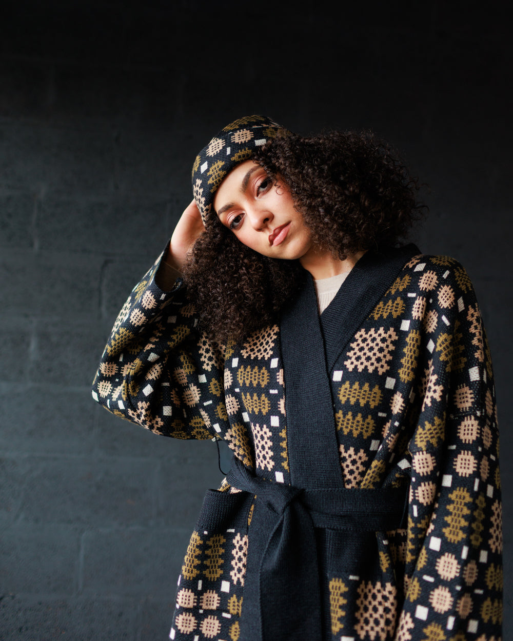 Carthen Merino Wrap Cardigan - Soot / Fields