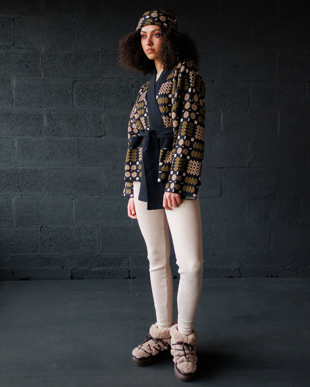 Carthen Merino Wrap Cardigan - Soot / Fields