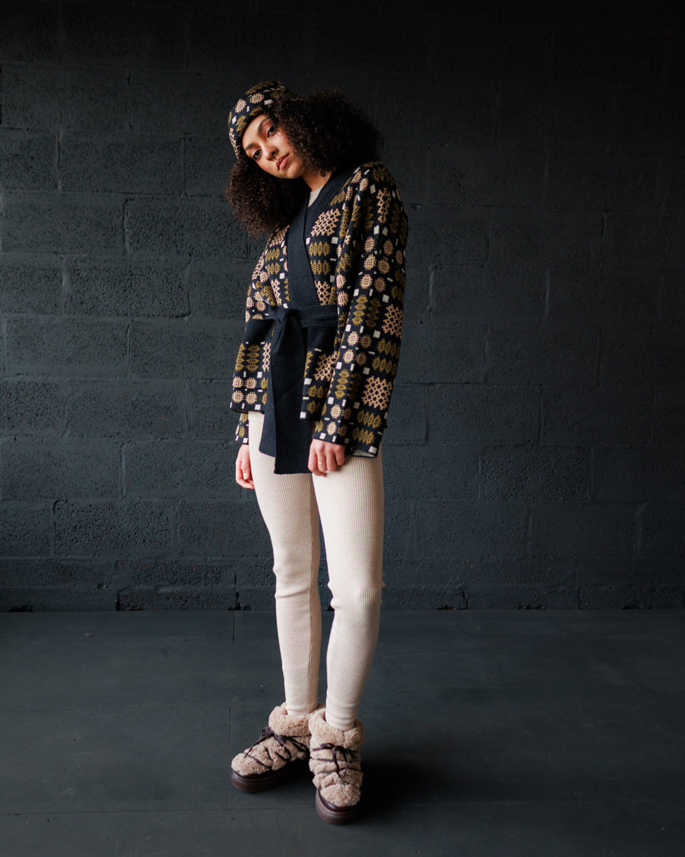 Carthen Merino Wrap Cardigan - Soot / Fields