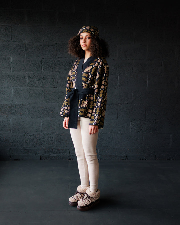 Carthen Merino Wrap Cardigan - Soot / Fields