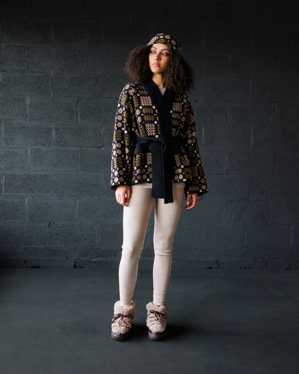 Carthen Merino Wrap Cardigan - Soot / Fields