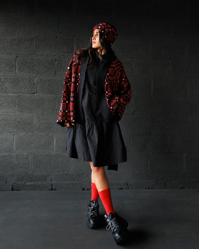 Carthen Merino Wrap Cardigan - Soot / Petals