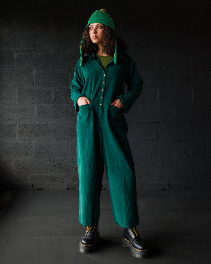 Cord Overalls - Emerald (Adult)  - Organic Cotton