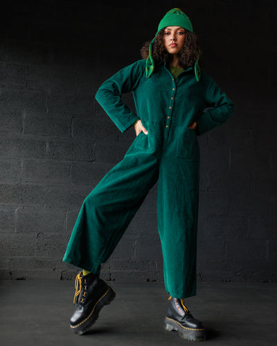 Cord Overalls - Emerald (Adult)