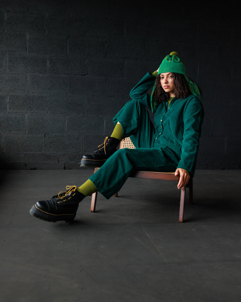 Cord Overalls - Emerald (Adult)  - Organic Cotton