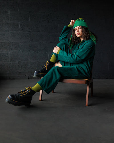 Cord Overalls - Emerald (Adult)