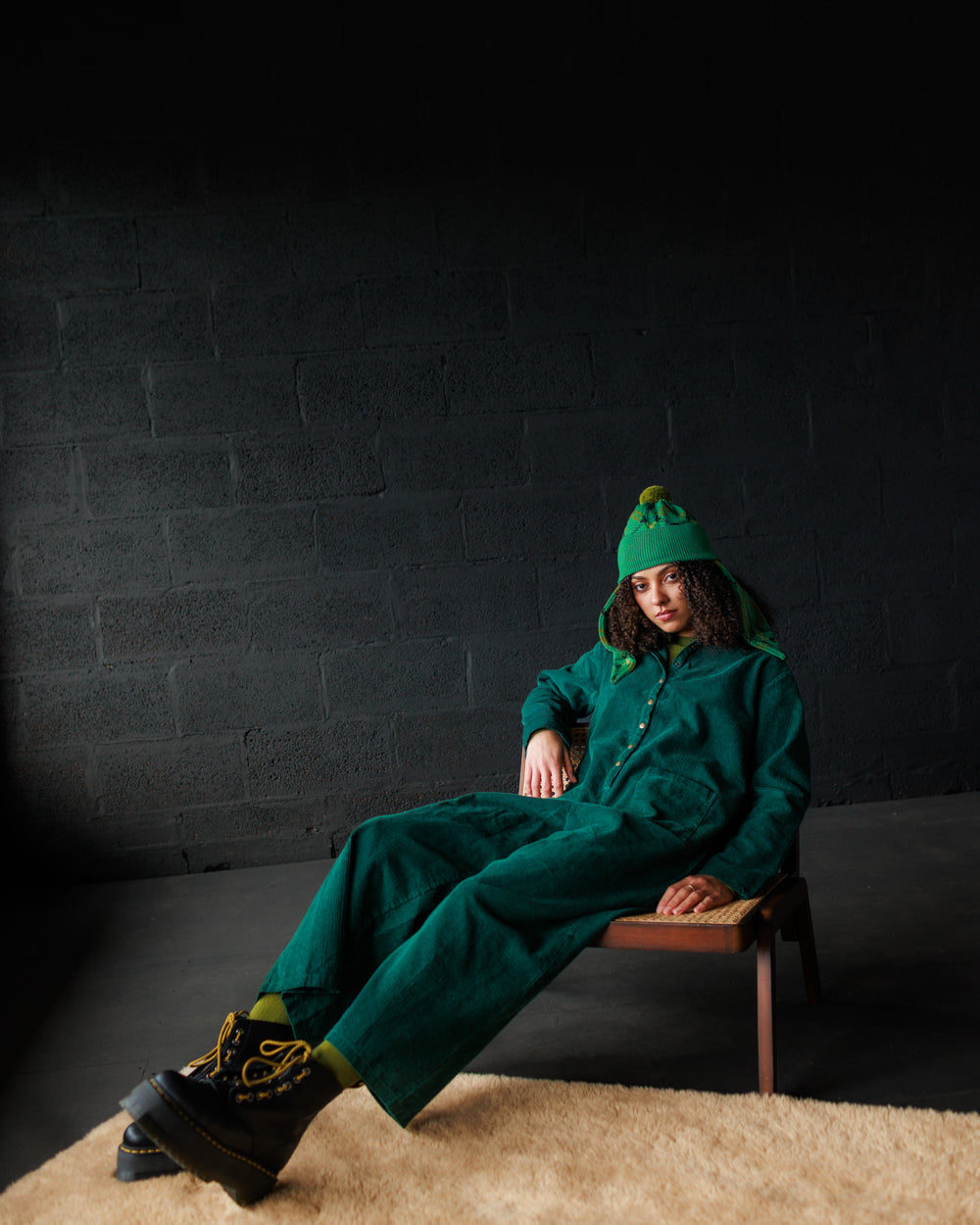 Cord Overalls - Emerald (Adult)