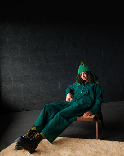 Cord Overalls - Emerald (Adult)