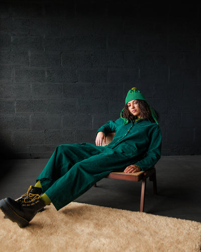 Cord Overalls - Emerald (Adult)