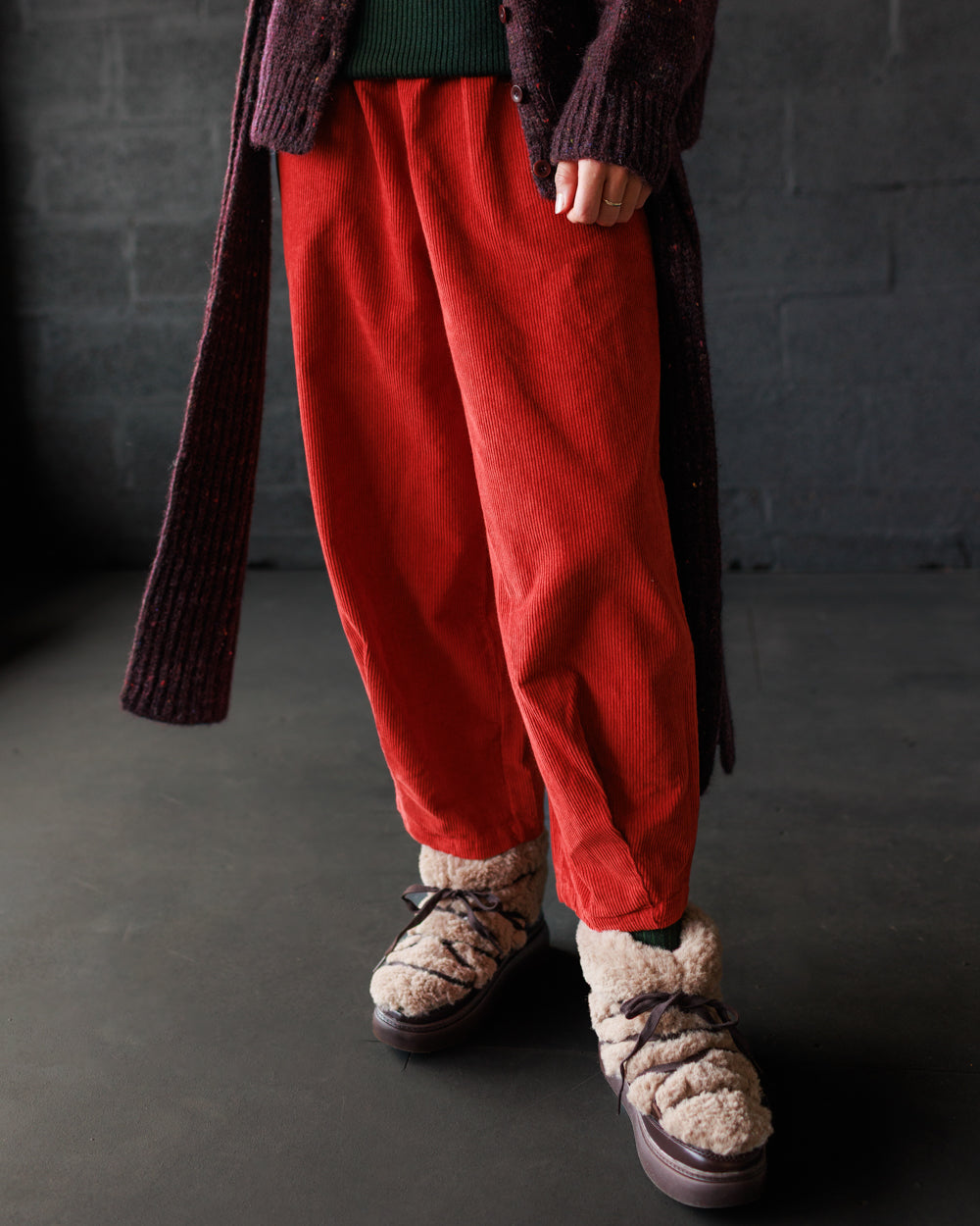 Cord Pants - Vermillion (Adult)  - Organic Cotton