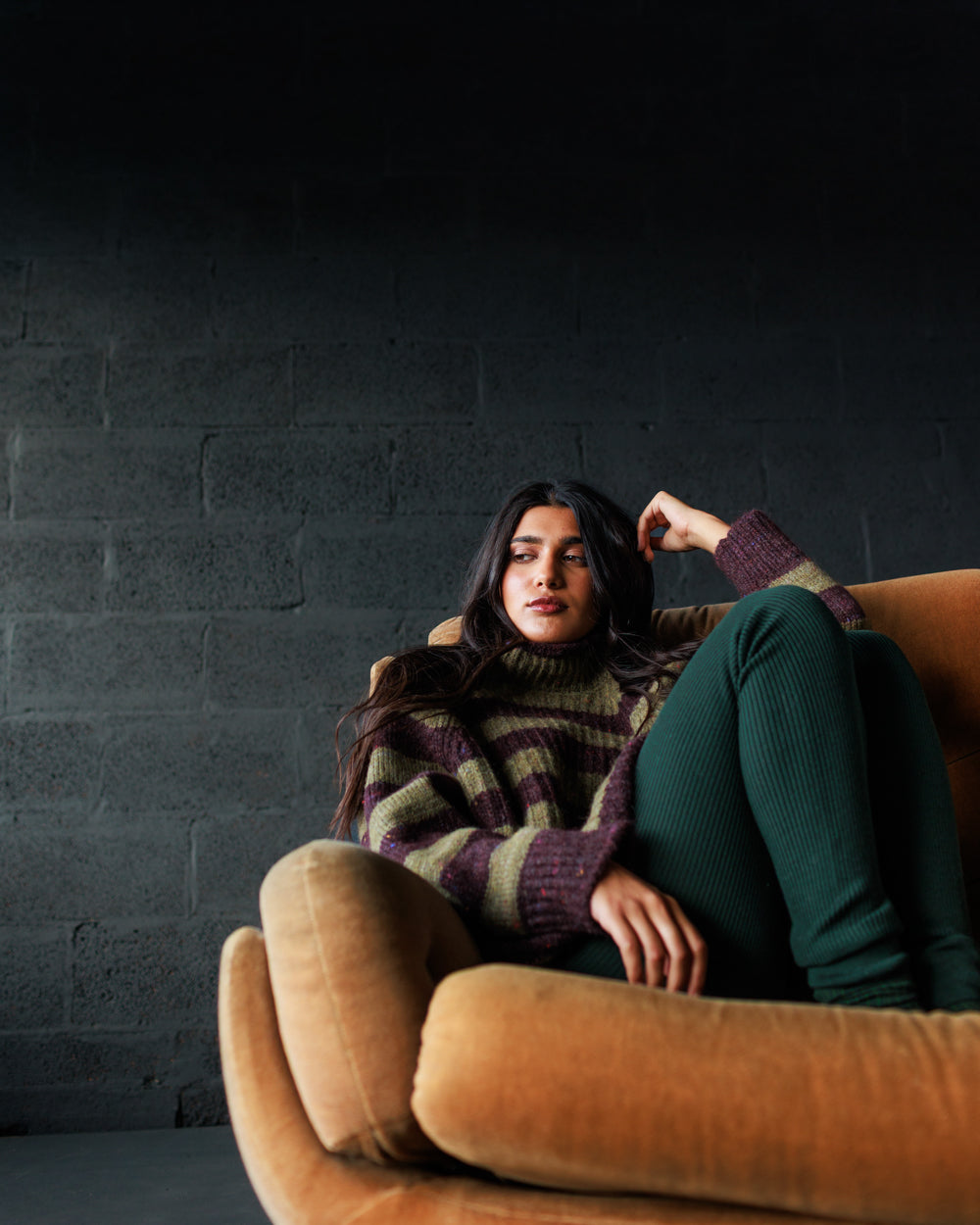 Moya Pullover - Nettle/Fig Stripe (Adult)