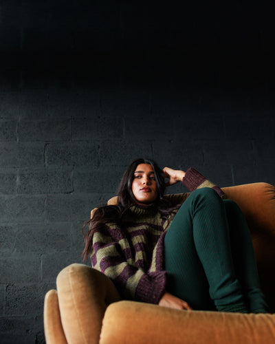 Moya Pullover - Nettle/Fig Stripe (Adult)
