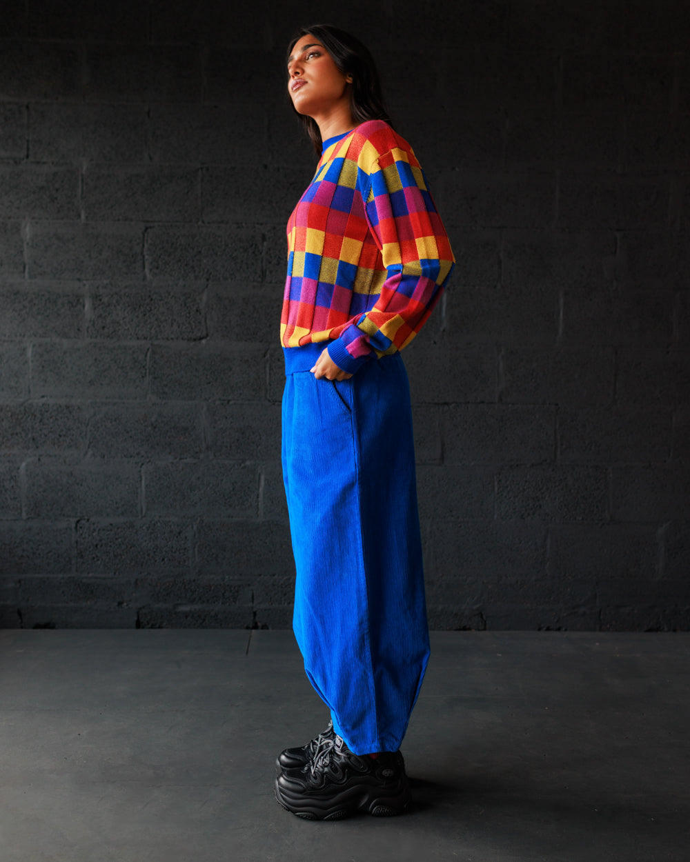 Cord Pants - Electric Blue (Adult)  - Organic Cotton