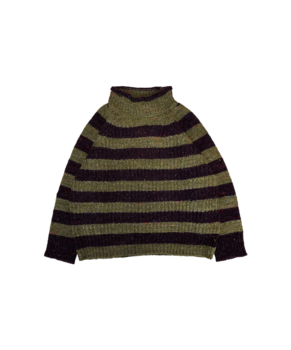 Moya Pullover - Nettle/Fig Stripe (Adult)