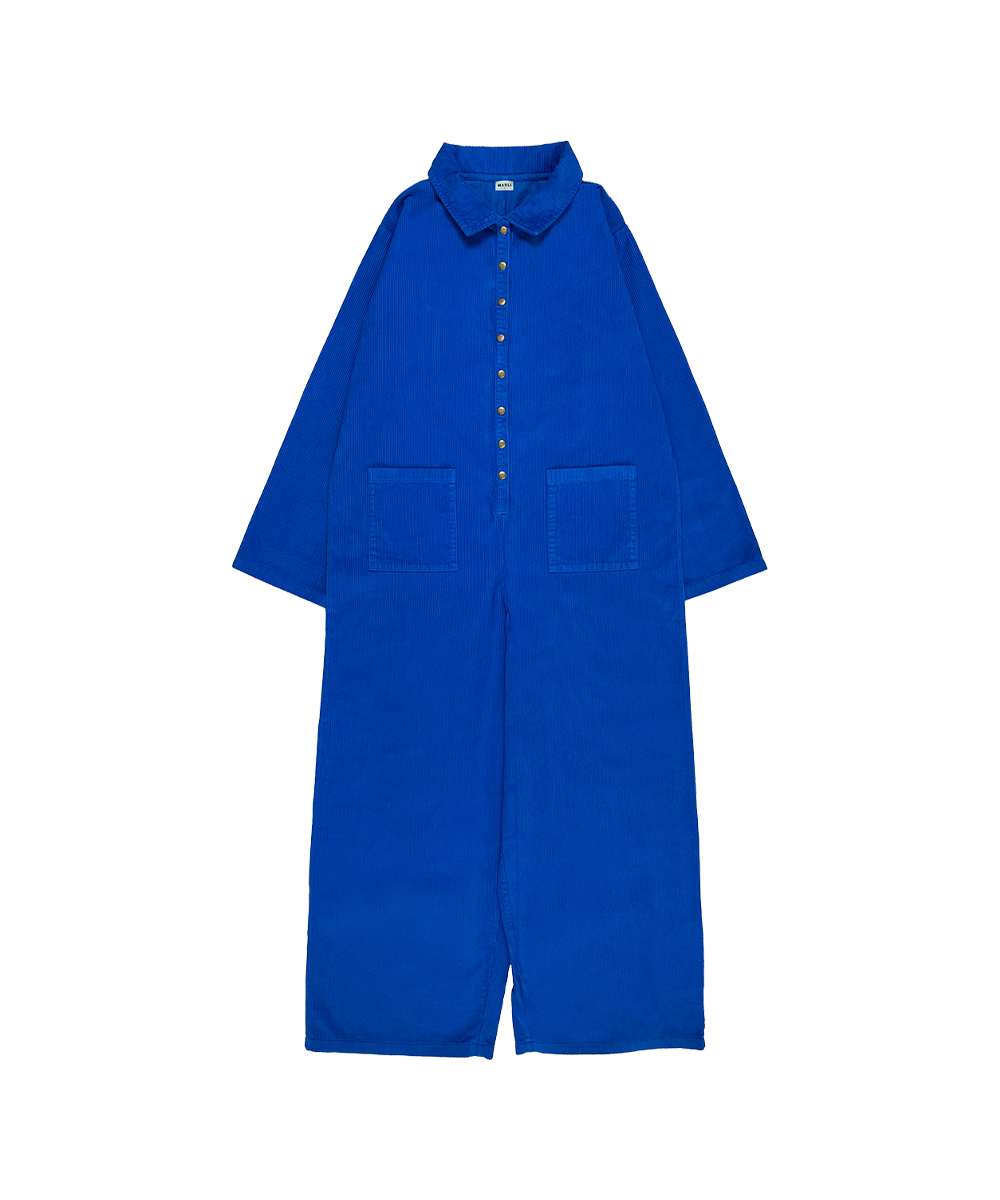 Cord Overalls - Electric Blue (Adult)  - Organic Cotton