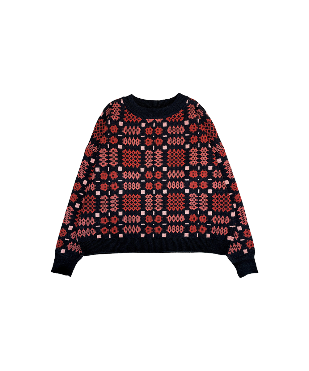 Carthen Merino Pullover - Soot / Petals