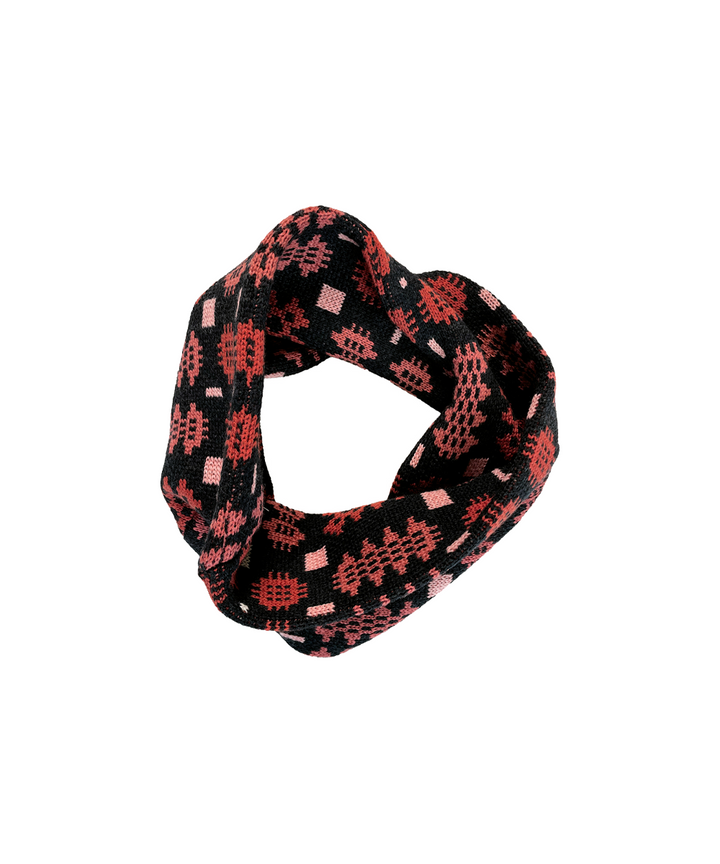 Carthen Merino Neck Wrap - Soot / Petals