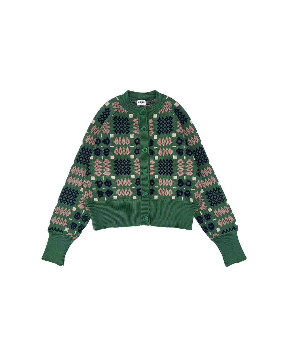 Carthen Neat Cotton Cardigan - Wicked