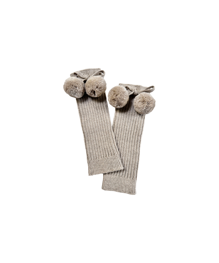 Pom-Pom Leg Warmers - Wheat