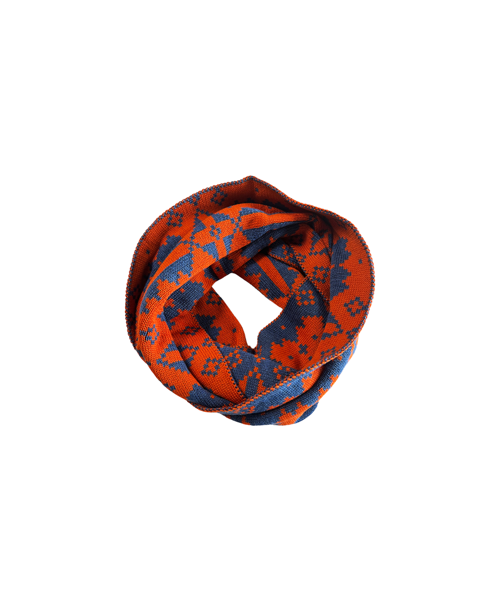 Eryri Loop Scarf - Denim / Pumpkin (Adult)