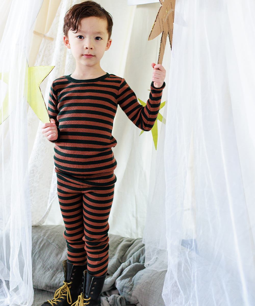 Sylfaen Skinny Legs - Ivy/Sandalwood Stripe
