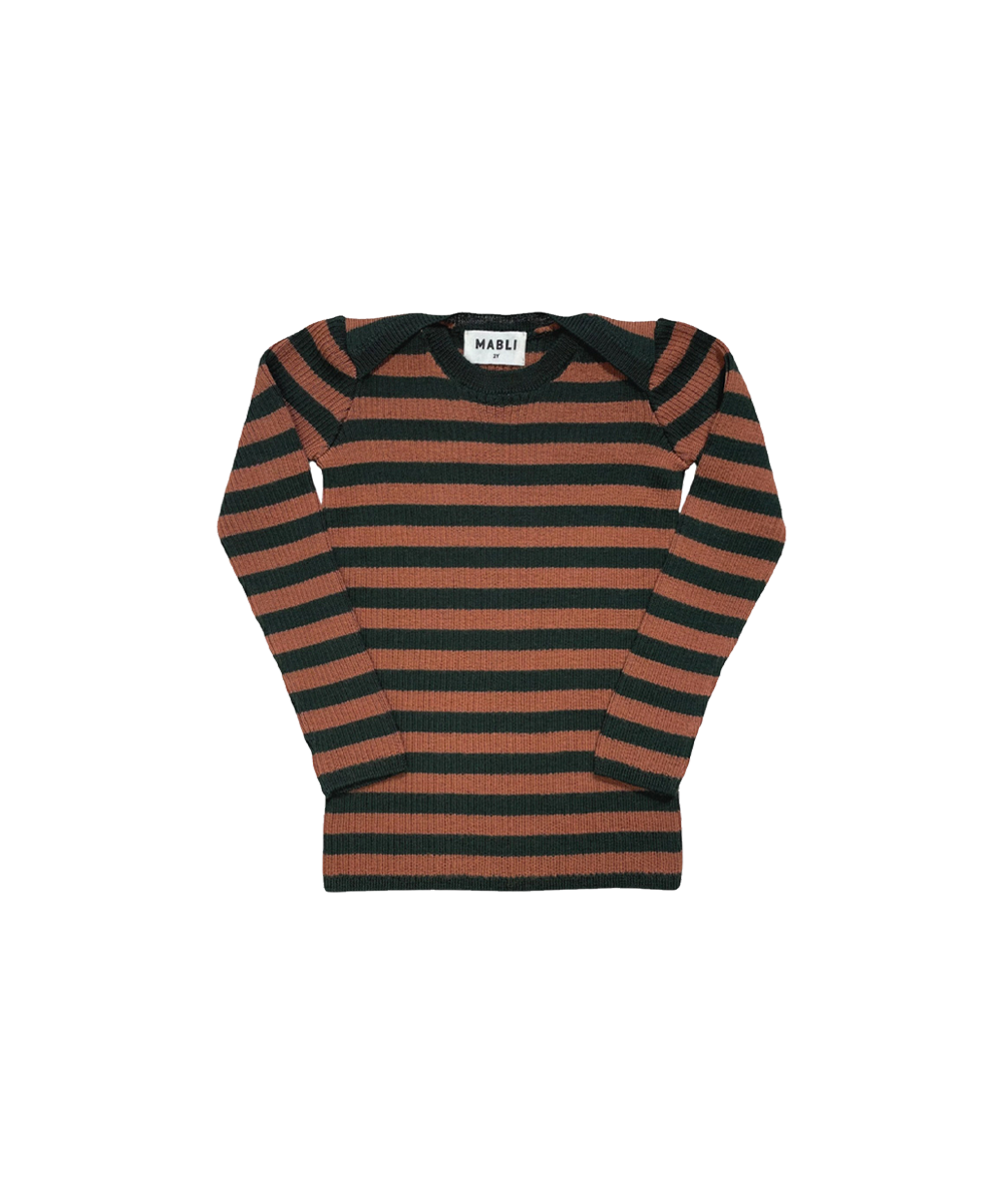 Sylfaen Skinny Rib - Ivy/Sandalwood Stripe