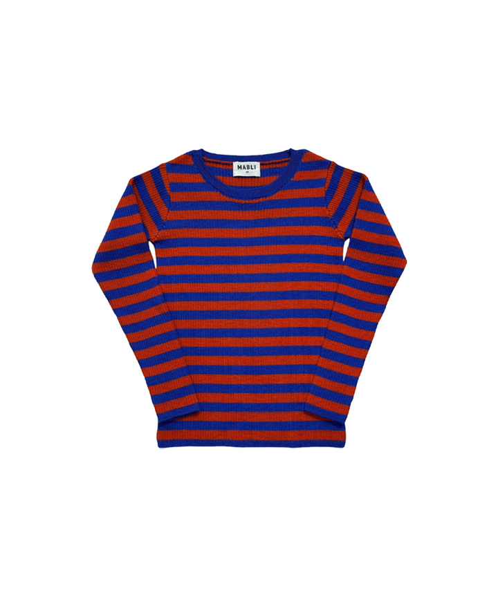 Seilio Skinny Rib - Redcurrant/Sapphire Stripe