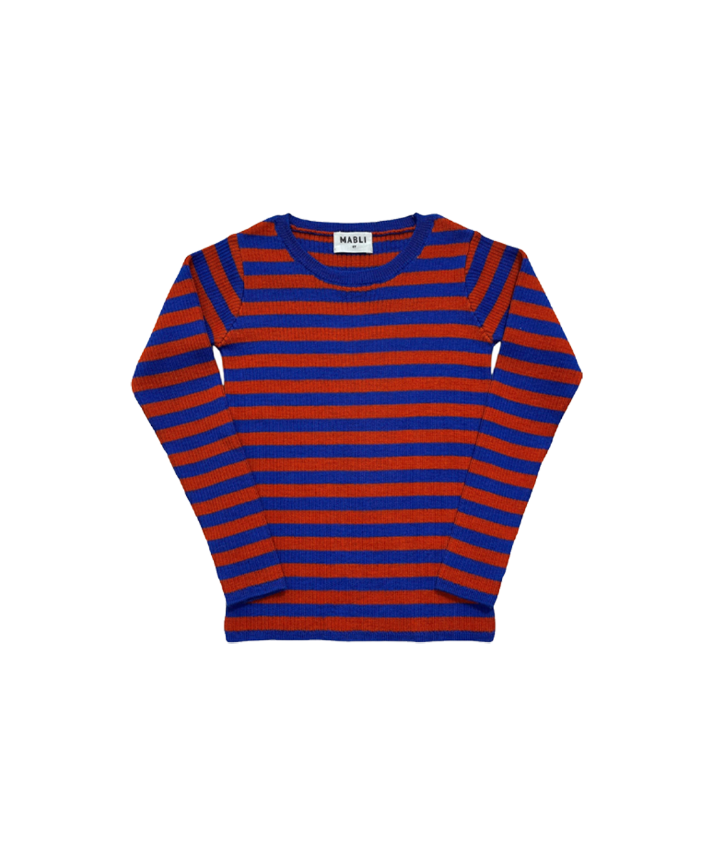 Seilio Skinny Rib - Redcurrant/Sapphire Stripe