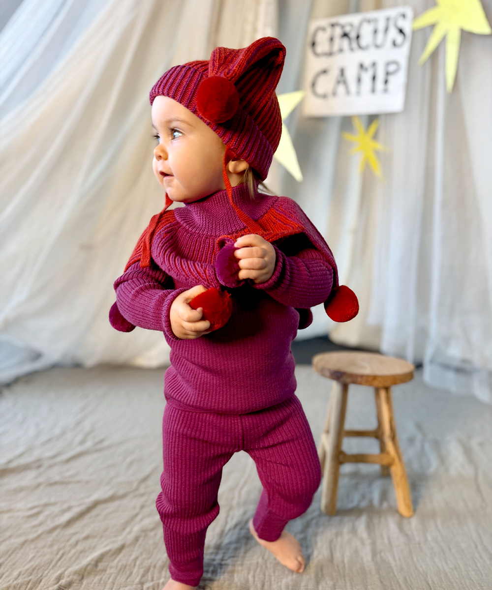Jester Hat - Violet/Redcurrant