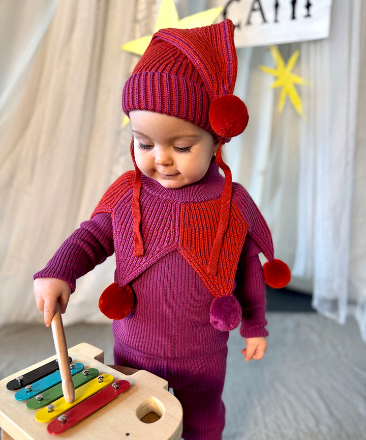 Jester Hat - Violet/Redcurrant