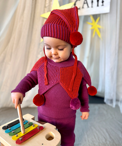 Jester Hat - Violet/Redcurrant