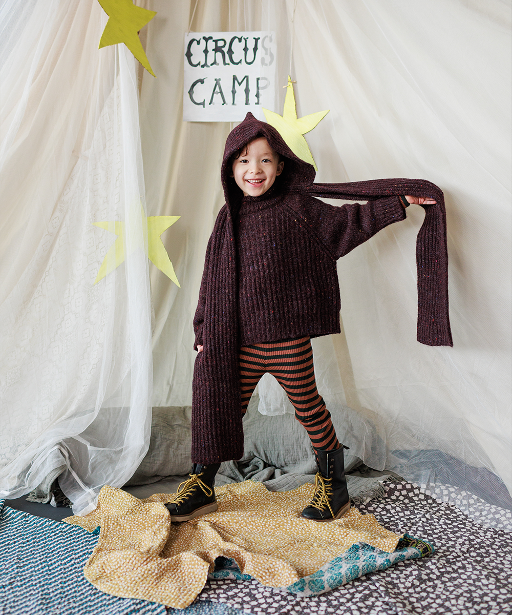 Moya Hooded Scarf - Fig