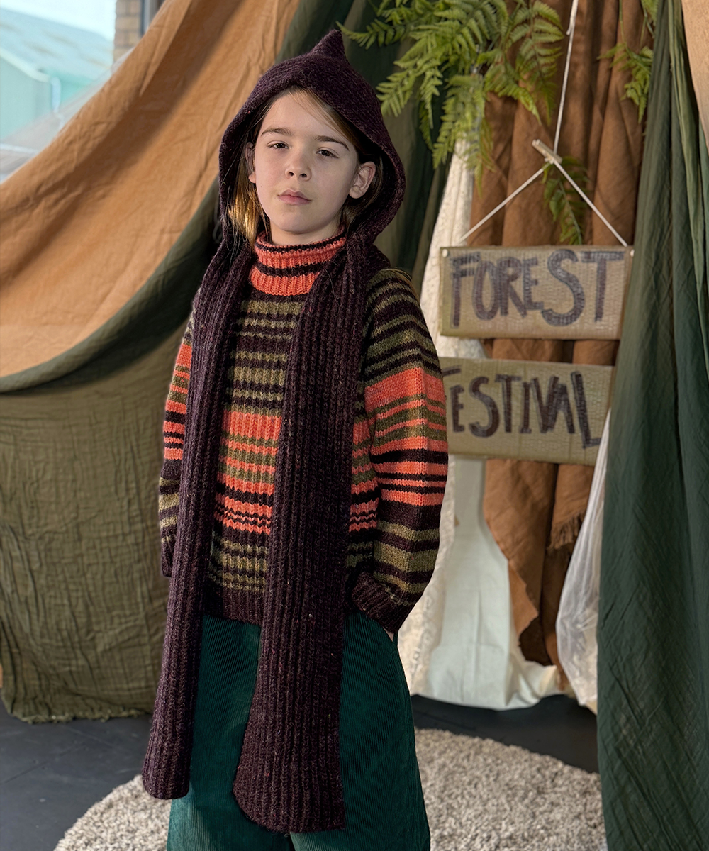 Moya Hooded Scarf - Fig – MABLI