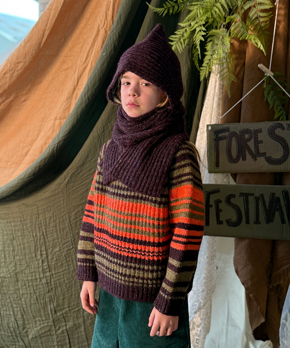 Moya Hooded Scarf - Fig