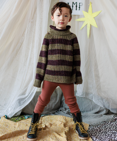 Moya Pullover - Nettle/Fig Stripe