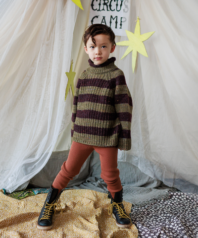 Moya Pullover - Nettle/Fig Stripe