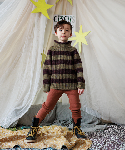 Moya Pullover - Nettle/Fig Stripe