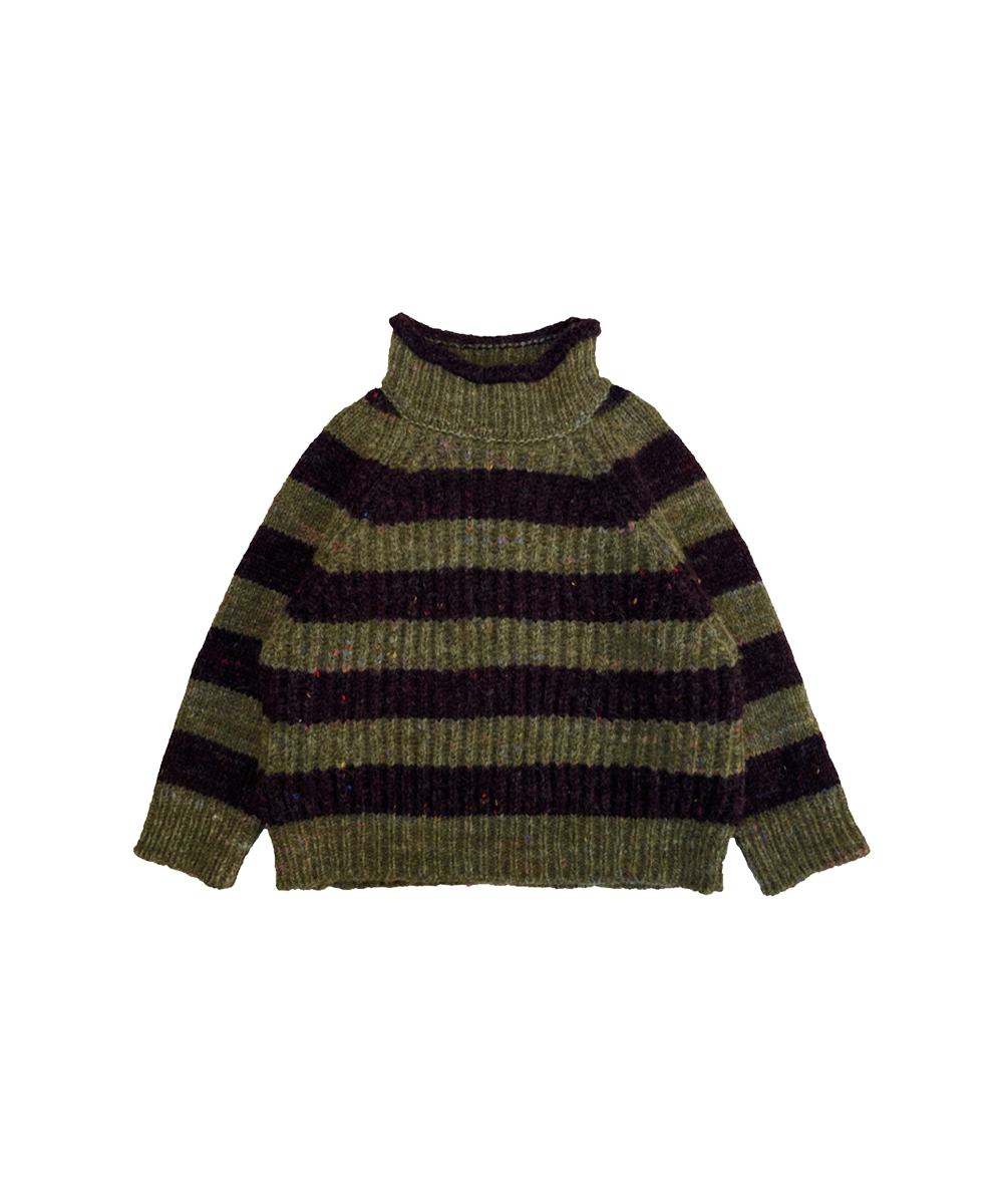 Moya Pullover - Nettle/Fig Stripe