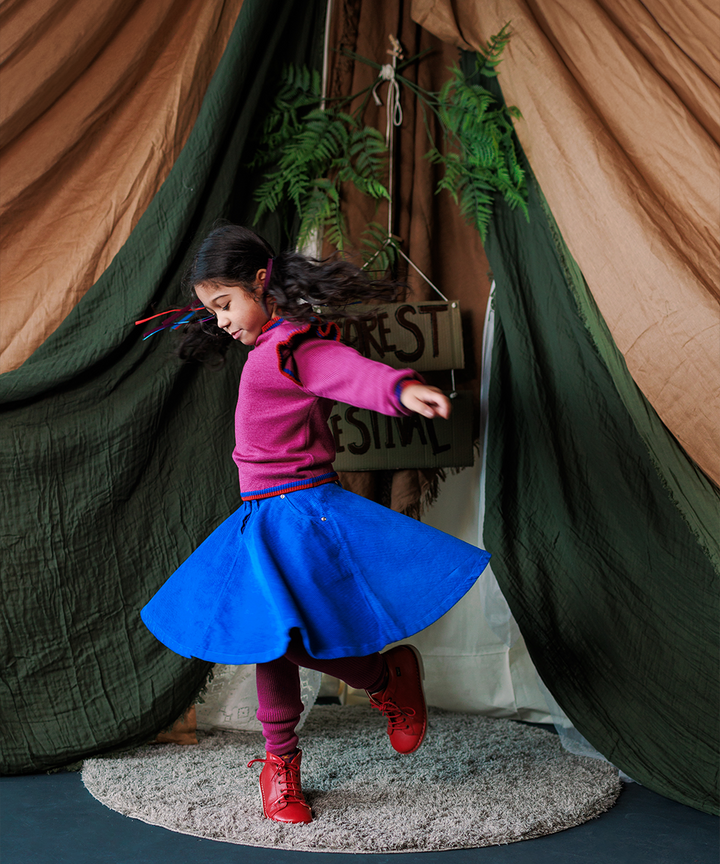 Cord Skirt - Electric Blue  - Organic Cotton