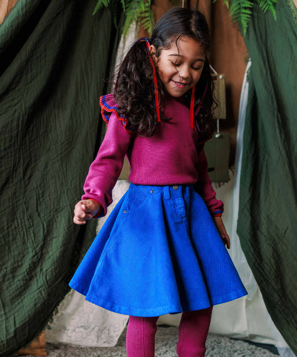 Cord Skirt - Electric Blue  - Organic Cotton
