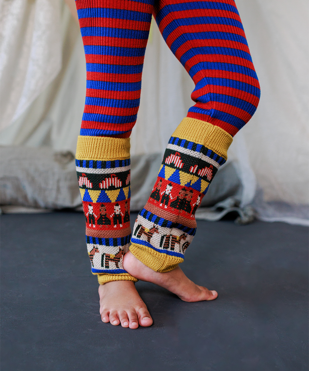 Sylfaen Skinny Legs - Redcurrant/Sapphire Stripe