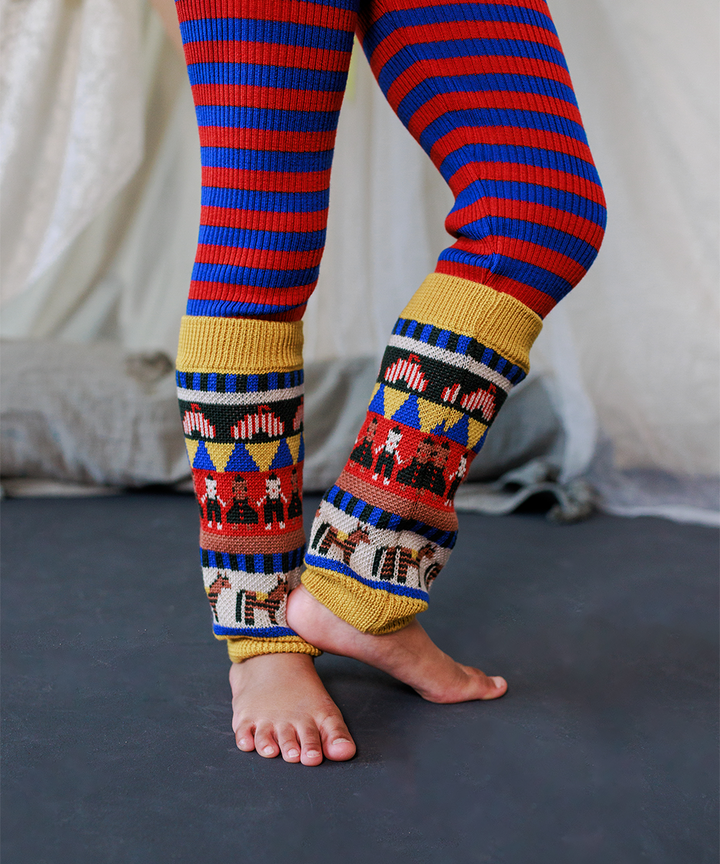 Sylfaen Skinny Legs - Redcurrant/Sapphire Stripe