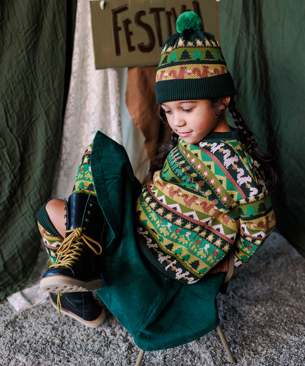 Cord Skirt - Emerald  - Organic Cotton