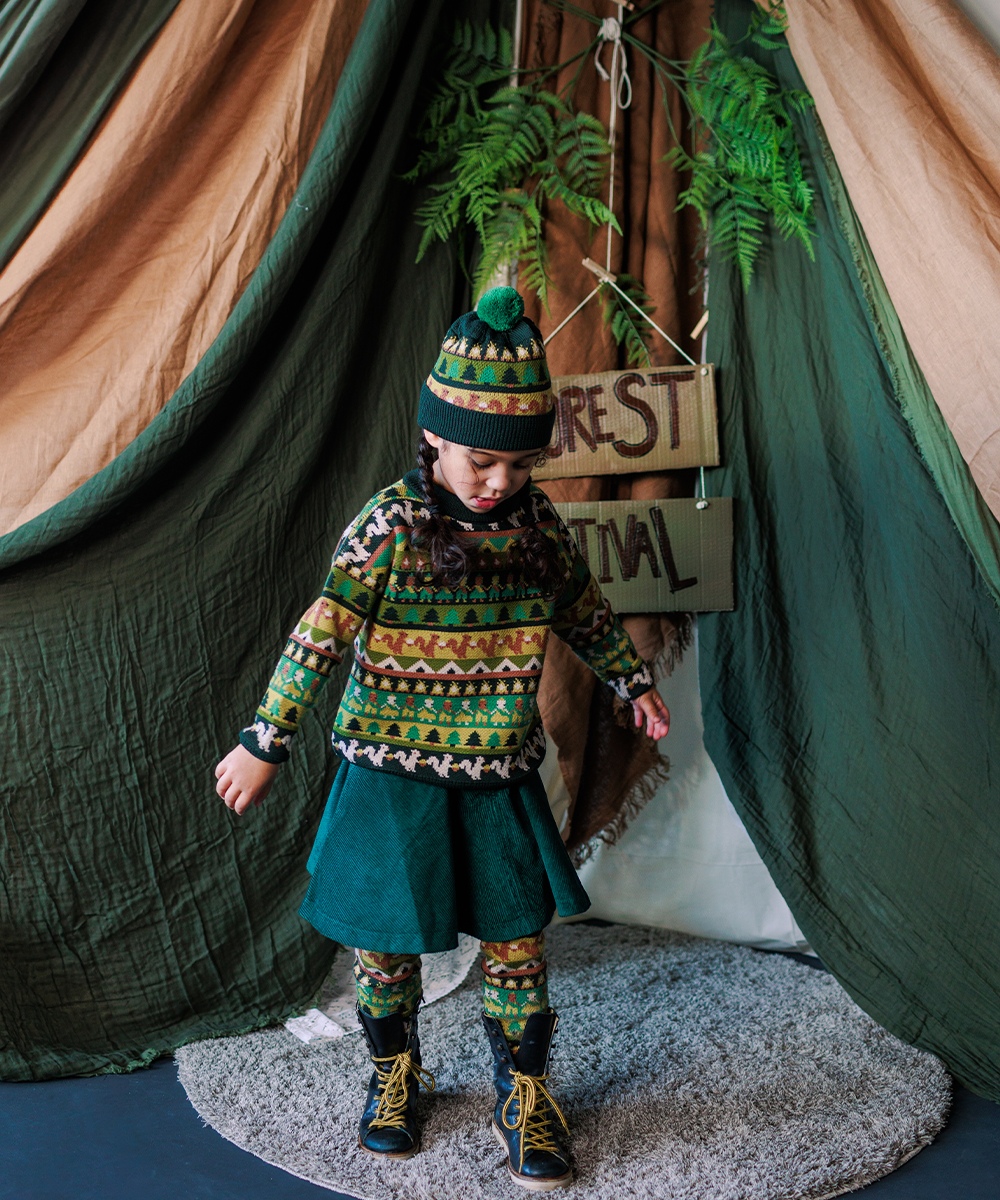 Cord Skirt - Emerald  - Organic Cotton