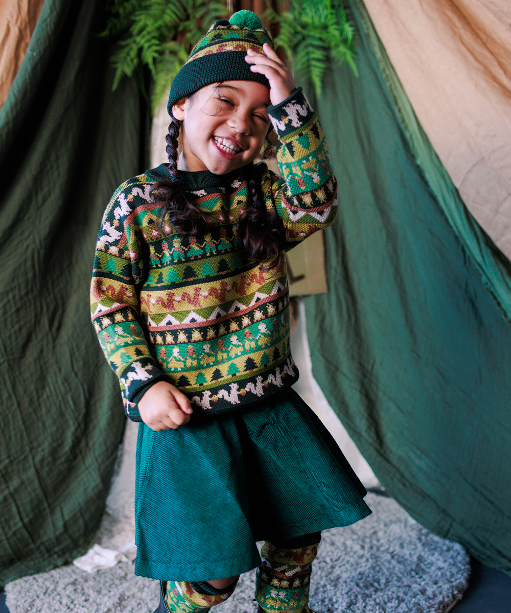 Cord Skirt - Emerald  - Organic Cotton